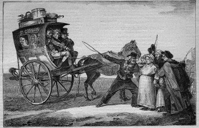 Les Omnibus de Paris på 1800-tallet: Le Cuckoo - gravering fra 1892 av Unknown artist
