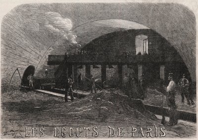 Klokkene i Paris: det store kammeret og smieverkstedene Notre Dame-broen (Notre-Dame) - Gravering i ""Le Monde Illustré"" av Unknown artist