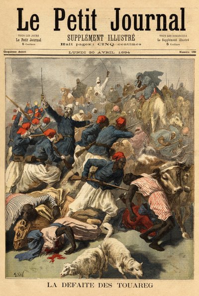 Oberstløytnant Joseph Joffre (1852-1931), sjef for de franske styrkene i Sudan (fransk Sudan, faktisk Mali), sendte den 23. mars 1894 tuareg-stammene "" Tengereguif"" mellom innsjøene Goro og Fati - Løytnant Oberst Joseph Joffre av Unknown artist