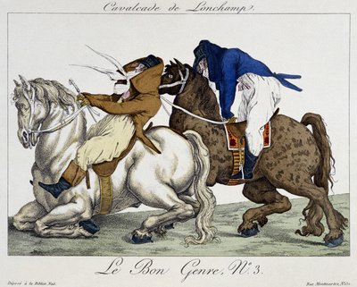 Longchamps Cavalcade - karikatur, deb. 1800-tallet av Unknown artist