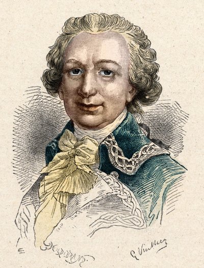 Louis Antoine, Count of Bougainville (1729-1811), French navigator. av Unknown artist