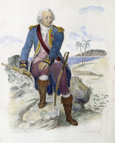 Louis Antoine, greve av Bougainville (1729-1811), fransk navigatør. - i "" Den franske Plutarch"" av Mennechet av Unknown artist