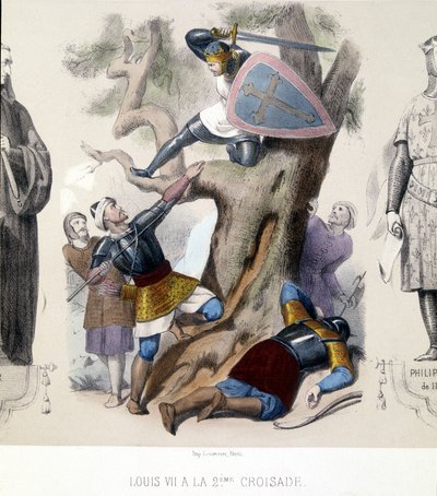 Louis VII den unge (1120/1180), Capetiens direkte under det 2. korstoget (1147/1149). av Unknown artist