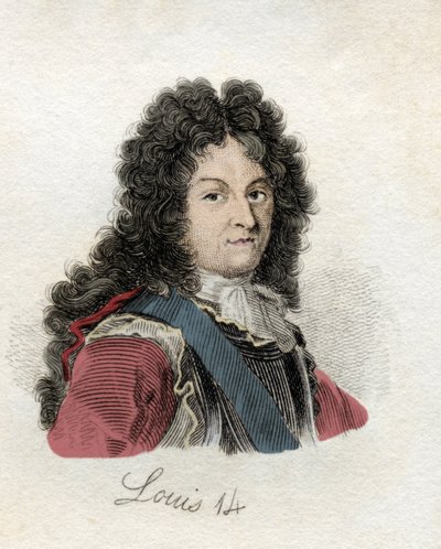 Ludvig XIV (Louis Dieudonne 1638-1715) konge av Frankrike og Navarra. Fra boken Crabbs Historical Dictionary utgitt 1825 av Unknown artist