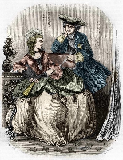 Louis XV og Madame de Pompadour, Jeanne Antoinette Poisson (1721-1764) (Marquise de Pompadour) - i Frankrikes historie av L.-P. Anquetil av Unknown artist