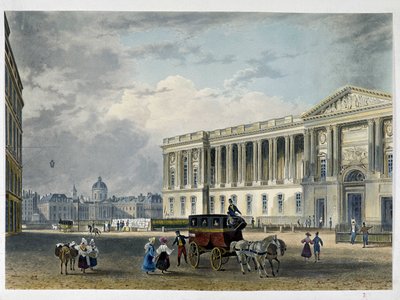 Louvre - Østfasade, på baksiden kuppelen - 1800-tallet av Unknown artist