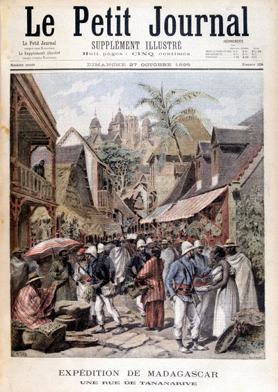 Madagaskar-ekspedisjonen: en gate i Tananarive - i "" Le Petite Journal"" av 27.11.1895 av Unknown artist