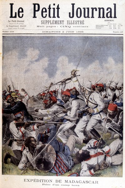 Madagaskar-ekspedisjonen: ta av en leirhova - i "" Le Petite Journal"" av 02.06.1895 av Unknown artist