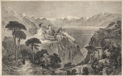 Madonna del Sasso, Sveits - Vår Frue av Sassos kloster - nær Locarno ved Lago Maggiore - Kantonen Ticino i Sveits - 1861 av Unknown artist