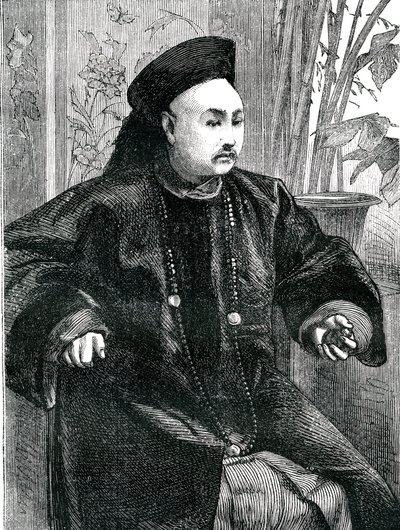 Mandarin Tchung Hao (Chung How), gravering 1868 av Unknown artist