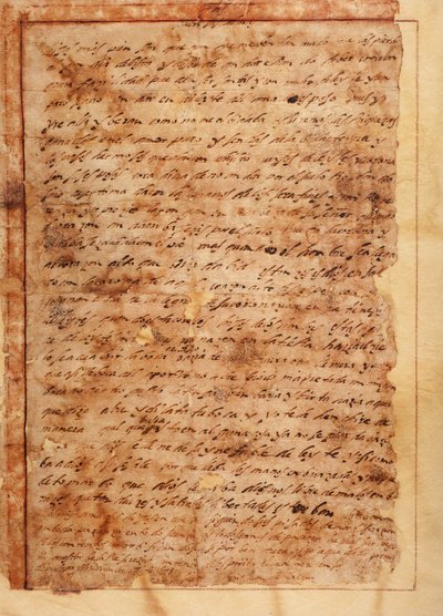 manuskript. Brev nr. 7 til munkene i Beas de Segura. Papir. 18 november 1585. av Unknown artist