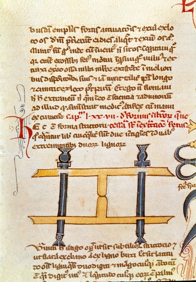 Manuskriptside "" Kirurgi"" (MS. LAT.VII XXXII-3023) av Guillaume de Salicet (Guglielmo da Saliceto) (1207-1270) munk og lege. 1300-tallets Biblioteca Marciana Venezia av Unknown artist