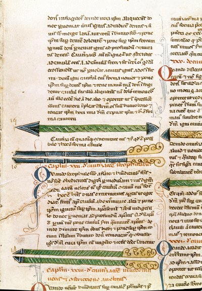 Manuskriptside "" Kirurgi"" (MS. LAT.VII XXXII-3023) av Guillaume de Salicet (Guglielmo da Saliceto) (1207-1270) munk og lege. 1300-tallets Biblioteca Marciana Venezia av Unknown artist