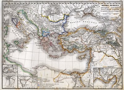 Map of the Persian Empire during the reign of Alexander The Great. Atlas of 1865. av Unknown artist