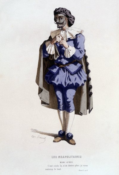 Marc-aurel i "" les Neapolitaines"" (av Françoise d'Amboise i 1584), i "" fransk teater på 1500- og 1600-tallet før Moliere"" av Edouard Fournier av Unknown artist