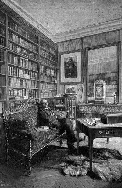 Marcellin Berthelot (1827-1907), fransk kjemiker, i sin praksis. Gravering i "" Natur: gjennomgang av vitenskapene og deres anvendelser på kunst og industri"" av 31. mars av Unknown artist