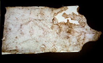 Maritimt kart over Middelhavet laget i Pisa. Paris fra 1100-tallet, B.N av Unknown artist
