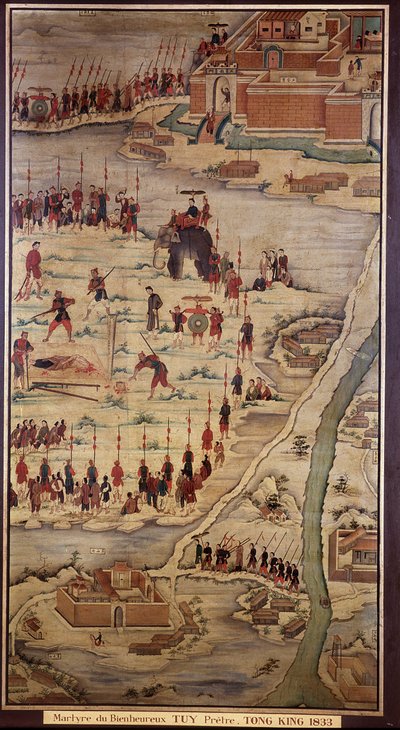 Martyrdøden til salige Tuy av Unknown artist