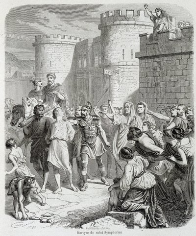 Martyrdom of Saint Symphorien - i "Histoire des popes"", av Maurice Lachatre av Unknown artist