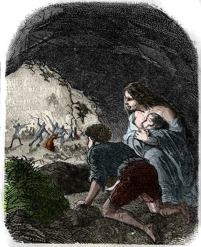 Massakrer av Vaudois på 1500-tallet. av Unknown artist