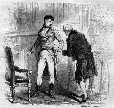 Møte mellom den italienske komponisten Niccolo Vito Piccinni (1728-1800) og den første konsul Bonaparte (Napoleon 1. av Unknown artist