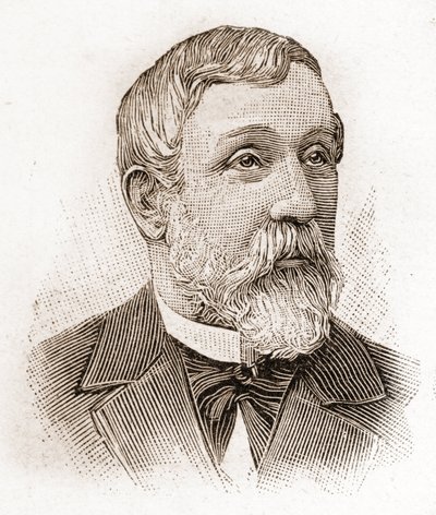 Medlemmer av Academie Francaise i 1895: portrett av Alfred Mezieres (1826-1915), litteraturhistoriker, fransk politiker og essayist. av Unknown artist