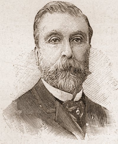 Members of the Academy Francaise in 1895: portrait of Ludovic Halevy (1834-1908), French playwright, librettist and novelist. av Unknown artist