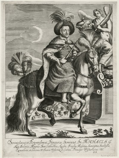 Michal Korybut Wisniowiecki (1640-1673), konge av Polen og storhertug av Litauen - Anonym - ca. 1670 - Kobberstikk - 36,5x27,2 - Privat samling av Unknown artist