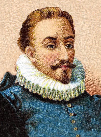 Miguel de Cervantes Saavedra 1547-1616 - Portrett av Miguel de Cervantes (1547-1616), spansk poet og dramatiker av Unknown artist