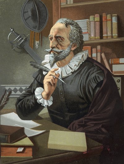 Miguel de Cervantes, spansk forfatter (1547 - 1616) etter kjente menn og kvinner. Barcelona 1877. av Unknown artist
