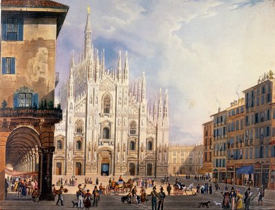 Milano, Duomo-plassen rundt 1825. av Unknown artist
