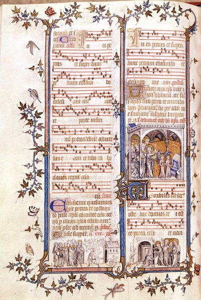 Missal of Saint Denis, ca 1350. Miniatyr som viser Clotaire (Clothaire) og Dagobert. av Unknown artist