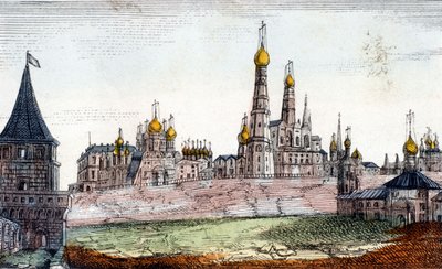 Moskva, Kreml. 1800-talls gravering. av Unknown artist