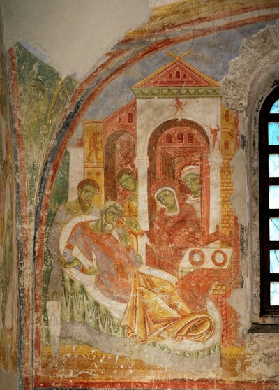 Veggmalerier i kirken til benediktinerklosteret i Lambach, Oberösterreich (fresko) av Unknown artist