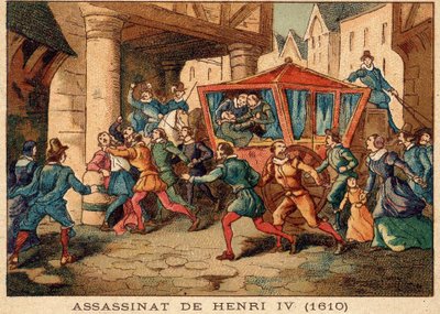 Murder of Henry IV and arrest of Ravaillac on 14 May 1610. av Unknown artist