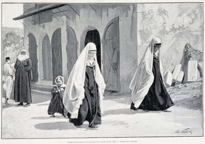 Muslimske kvinner i Bosnia. I Tour du monde 1/1896. av Unknown artist