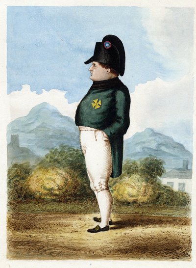 Napoleon Bonaparte på øya Saint Helena - Ukjent artillerioffiser - 1817 - Akvarell på papir - 30x22,6 - Privat samling av Unknown artist