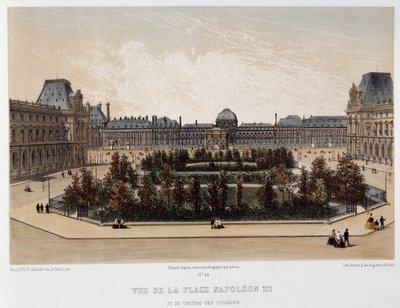 Napoleon III-plassen og Tuileries-palasset av Unknown artist