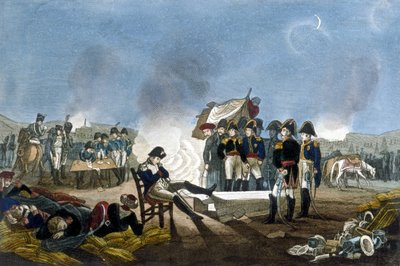 Napoleon I Bonaparte sov i bivuaken på tampen av slaget ved Austerlitz 1. desember 1805. av Unknown artist