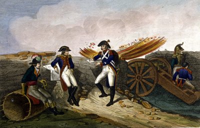 Napoleon I ved beleiringen av Toulon (august-desember 1793) Gravering fra 1800-tallet av Unknown artist
