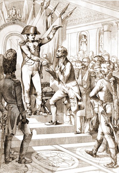 Napoleon distribuerte ordrene til Legion of Honor i 1804. av Unknown artist