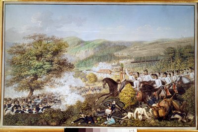 Napoleonskrigen: "" Det franske infanteriet mot det prøyssiske kavaleriet"" Anonym akvarell. 1813 Berlin, historisk museum av Unknown artist