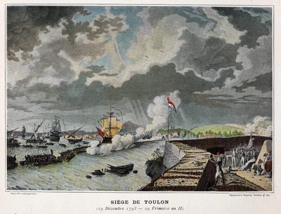 Naval Battle: Siege of Toulon 19/12/1793 - i "" Napoleons sjøslag"" av Unknown artist