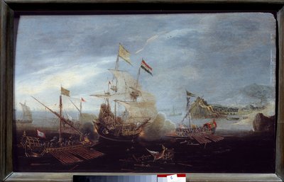 Sjøslag Anonymt maleri fra 1600-tallet. Toulouse, Musee des Beaux Arts av Unknown artist