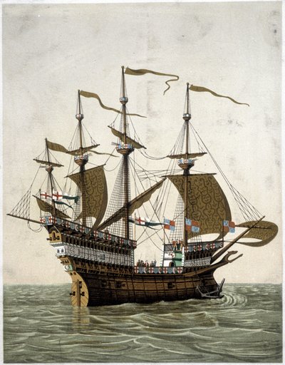 Skib til Henrik VIII (1520) av England - ifølge J. Holbein av Unknown artist