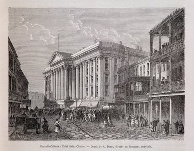 New Orleans (New Orleans): Hotel Saint-Charles (Saint Charles) - i "Le tour du monde", 2. semester 1876 av Unknown artist