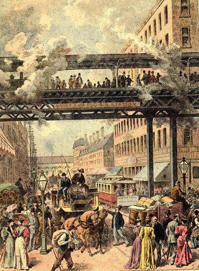 New York Street. I "The Peoples of the Earth" 1890. av Unknown artist
