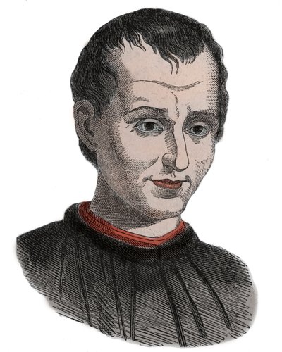 Niccolo di Bernardo dei Machiavelli (1469-1527) italiensk historiker, politiker, diplomat, filosof, humanist og forfatter under renessansen - Portrett av Niccolo di Bernardo dei Machiavelli (Nicolas Machiavel av Unknown artist