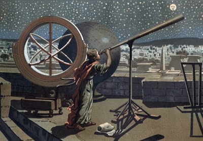 Nicees flodhest. (Hipparkhos) i Alexandria Observatory Greek Astronomer (i Bythynia, 2. århundre f.Kr.) etter "Science and its Men" av Louis Figuier. Barcelona 1881 av Unknown artist