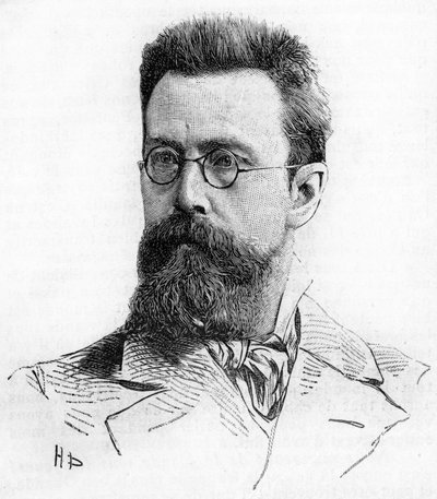 Nicholas (Nikolai) Rimsky Kroskov (Rimsky-Kroskov) (1844-1906), russisk komponist. Engasjert fra 189. av Unknown artist